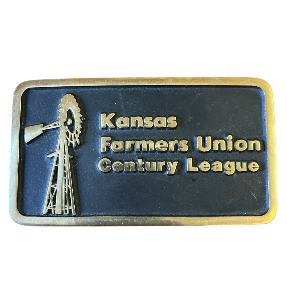 Kansas Farmers Union Century League Agriculture‎ Windmill Anacortes Belt Buckle